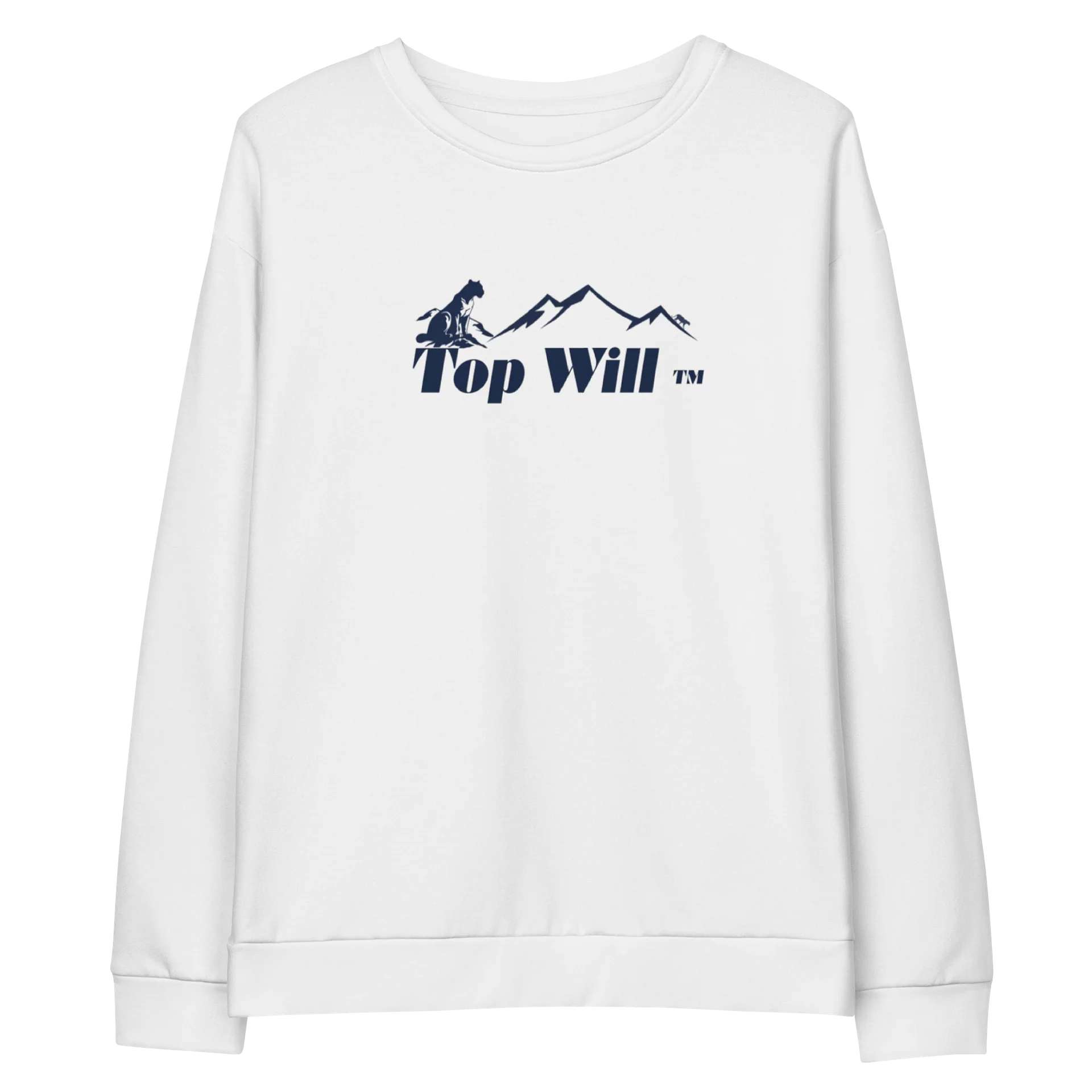 Unisex White & Navy Blue Top Will ™ Sweater product image (1)