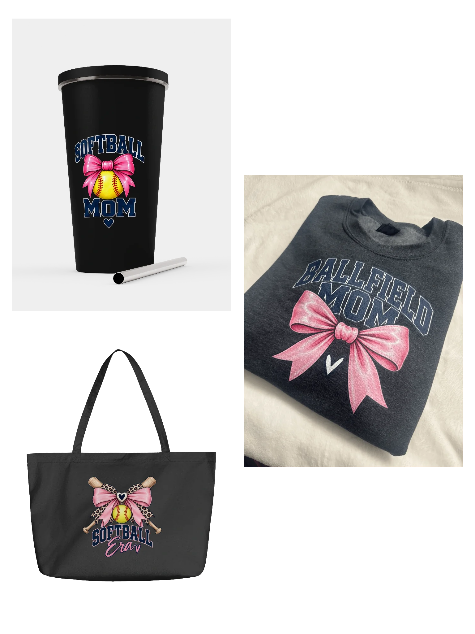 Softball Mom Game Day Bundle | Crewneck, Tumbler & Tote product image (1)