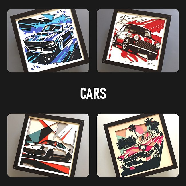 Cars and Bikes 3D SVG