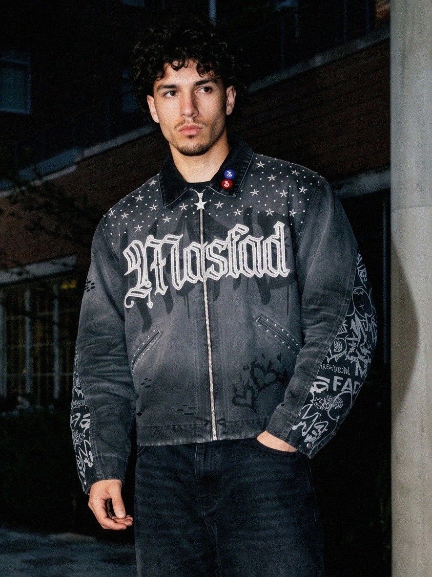 Nocturnal Script Denim Jacket product image (1)