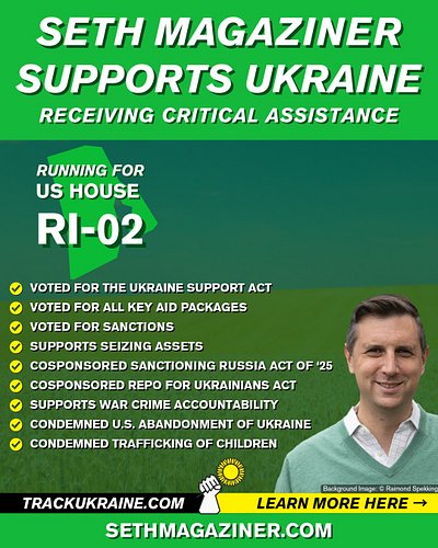 Seth Magaziner is running in Rhode Island's 2nd Congressional District [RI-02]'s Democratic primary.

✅Voted for the Ukraine ...