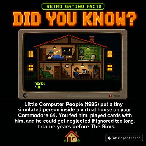Long before The Sims, there was a tiny man living inside your computer. 🏠

Little Computer People (1985, Commodore 64) gave y...