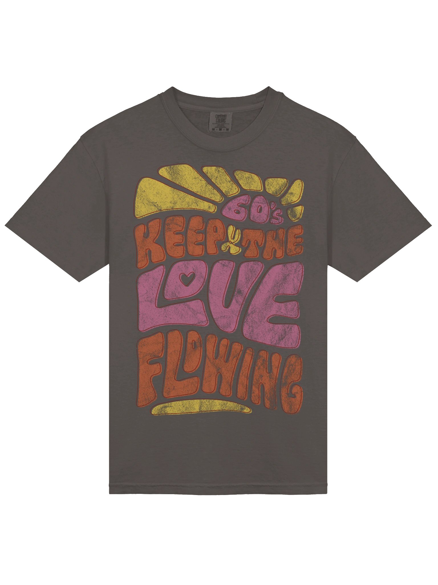 60’s Keep the Love Flowing Shirt – Retro Hippie Graphic Tee, Groovy 70s Typography product image (7)
