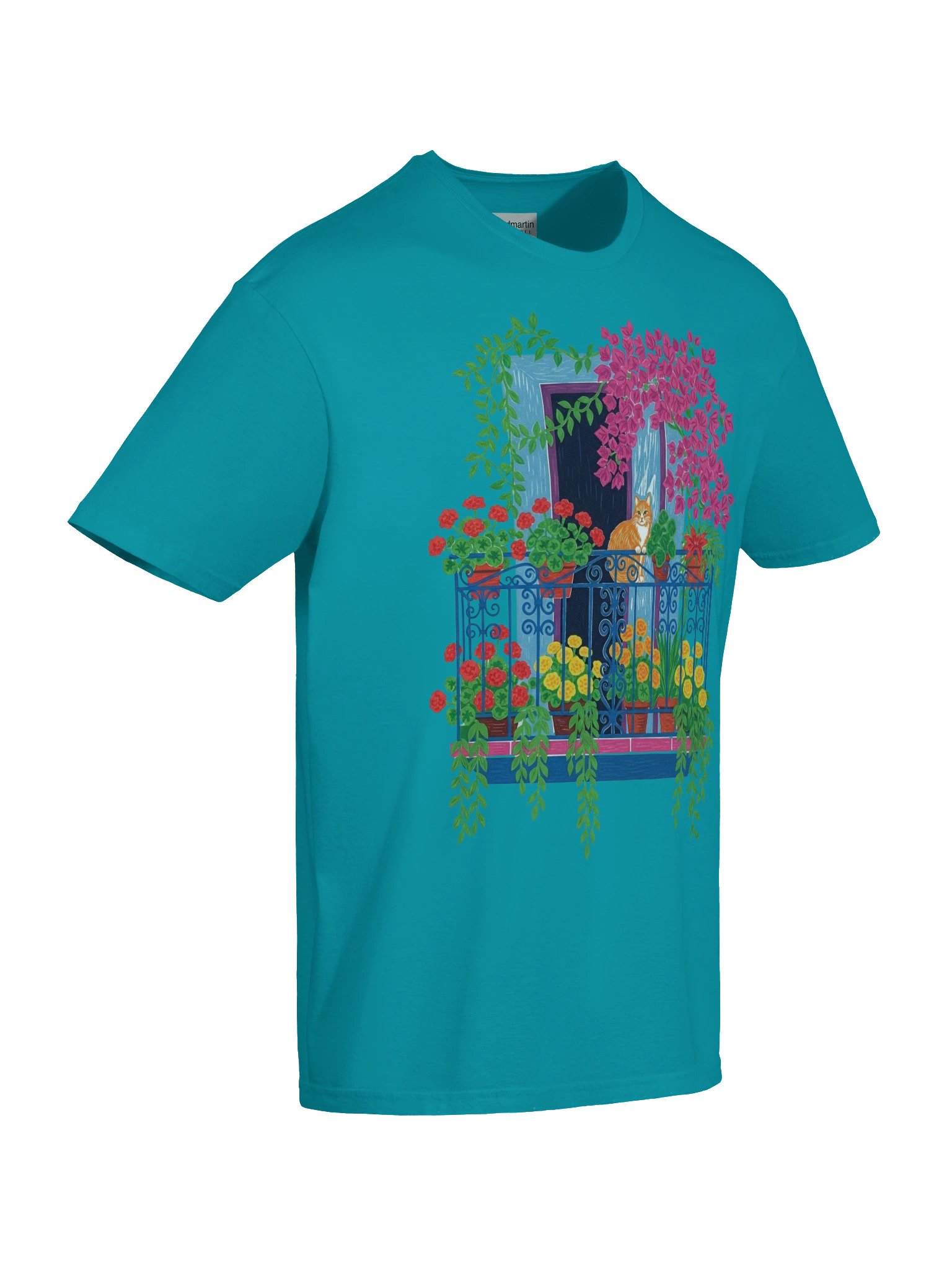Cat on Balcony Design T-Shirt product image (66)