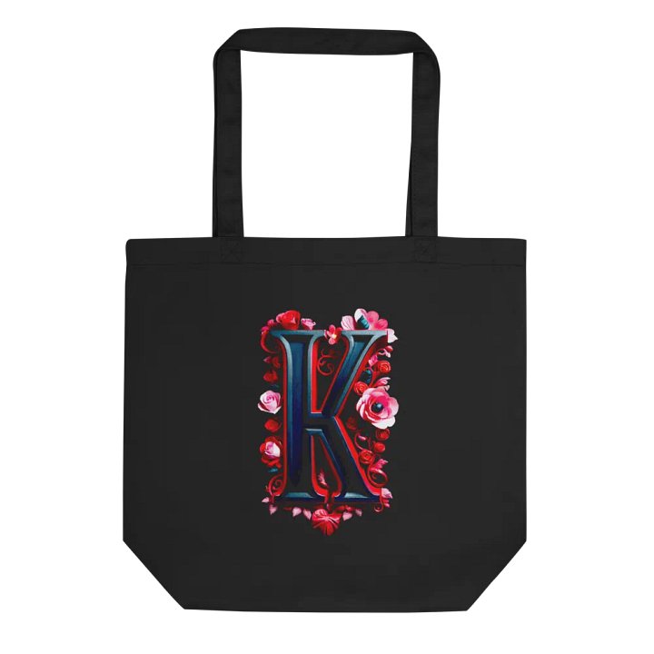Valentine’s Monogram Letter K(3) Black Tote product image (2)