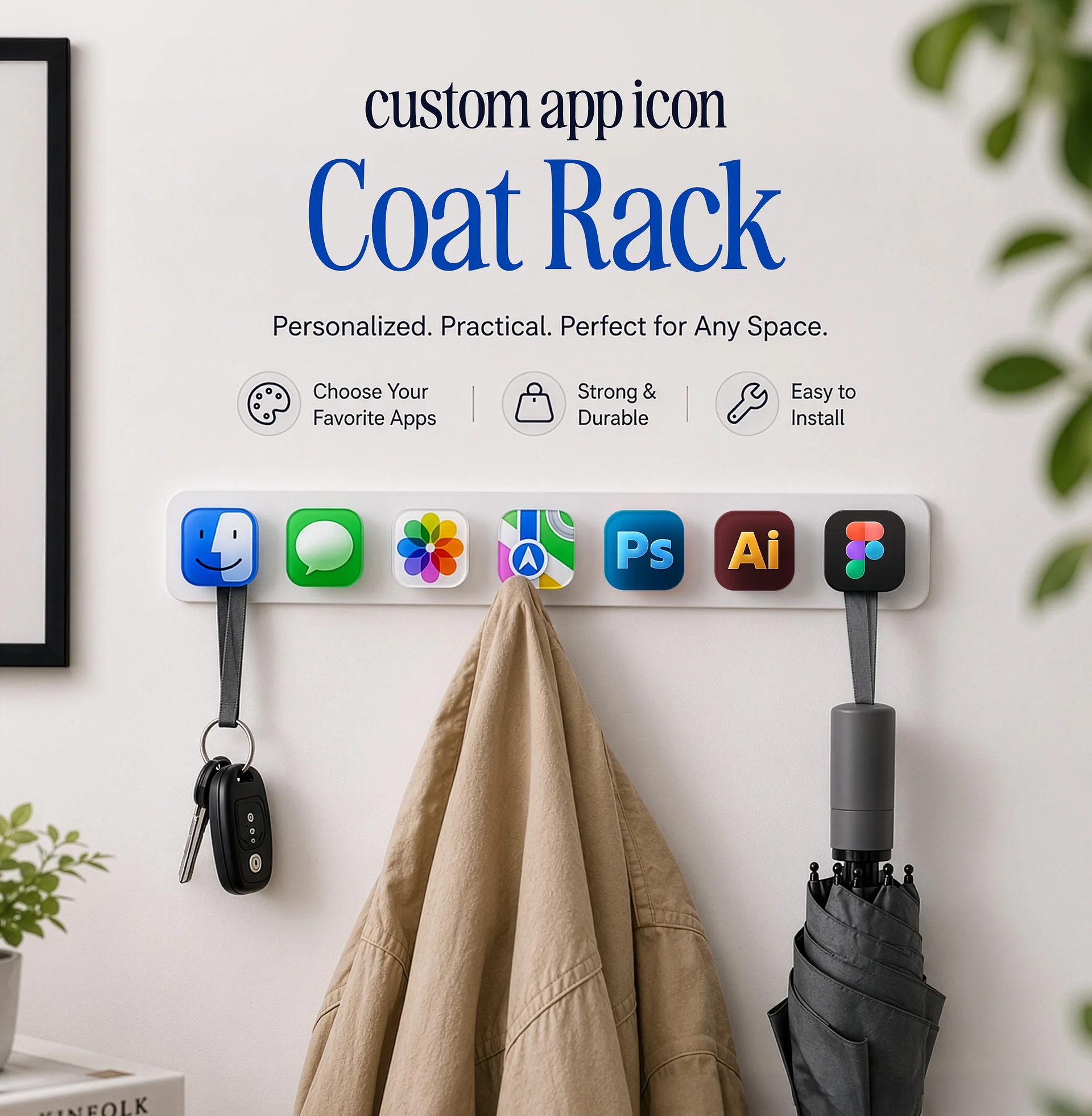 Custom App Icon Coat Rack product image (2)