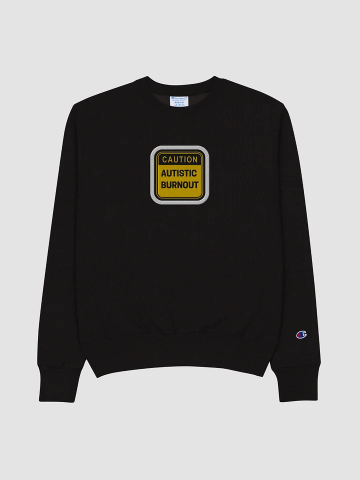 CAUTION: ASD BURNOUT (bubble design) embroidered Champion Crewneck product image (1)