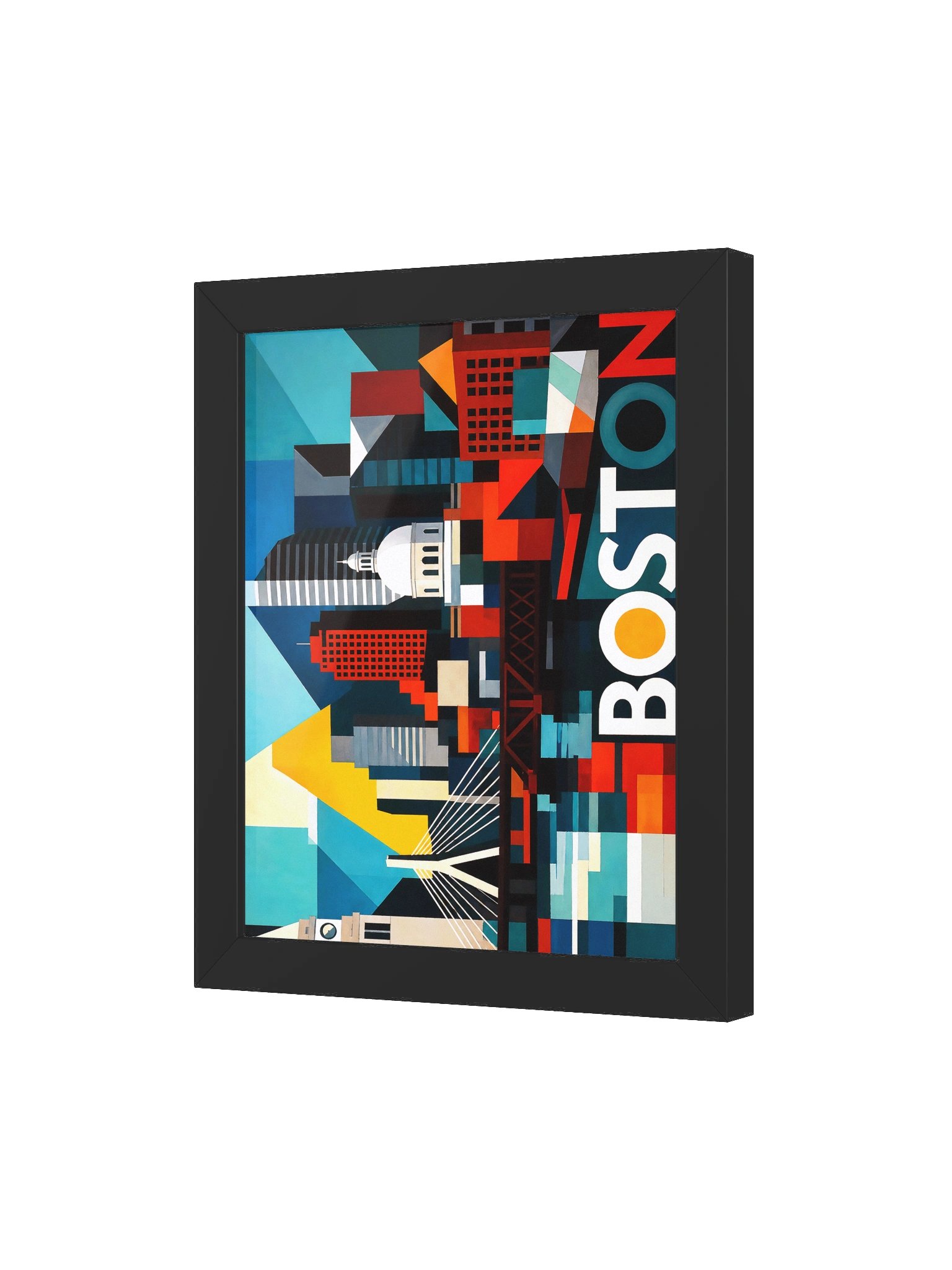 Abstract Boston Cityscape Framed Poster product image (16)