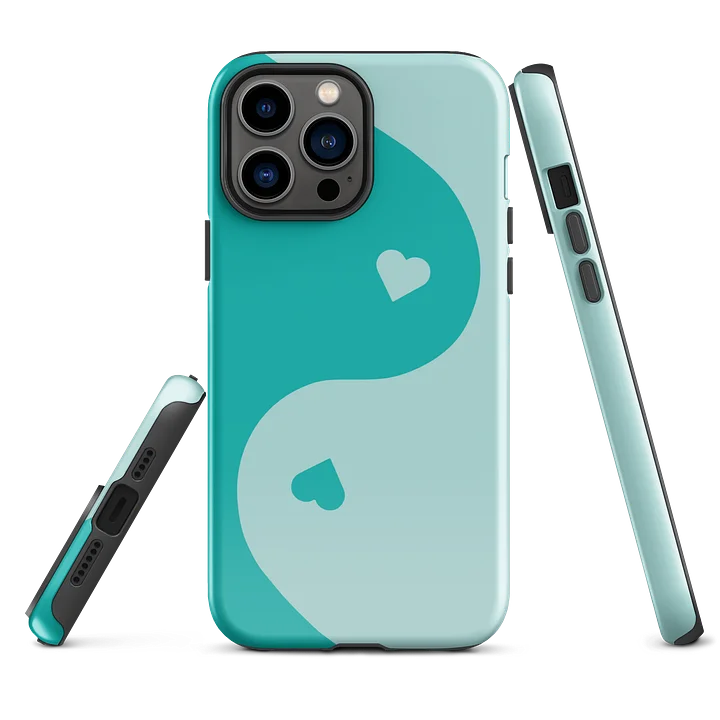 Eggshell Blue Yin Yang Heart iPhone Case product image (2)