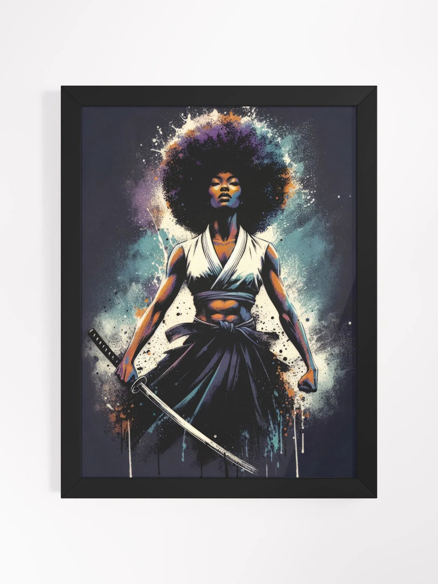 Afro Blade Princess ART FRAMED PRINT product image (1)