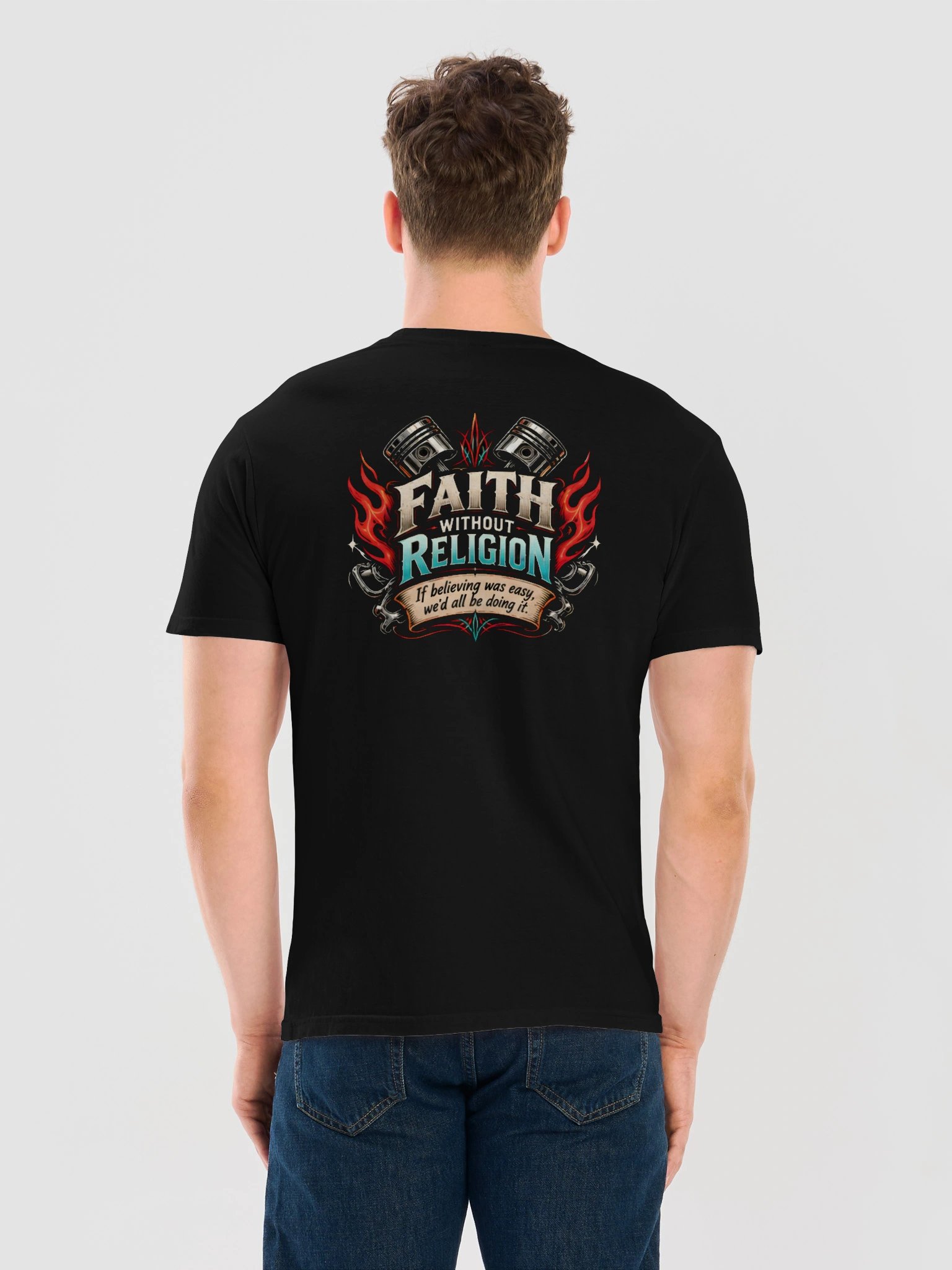 Men's Rockabilly Pistons & Flames Tee product image (1)