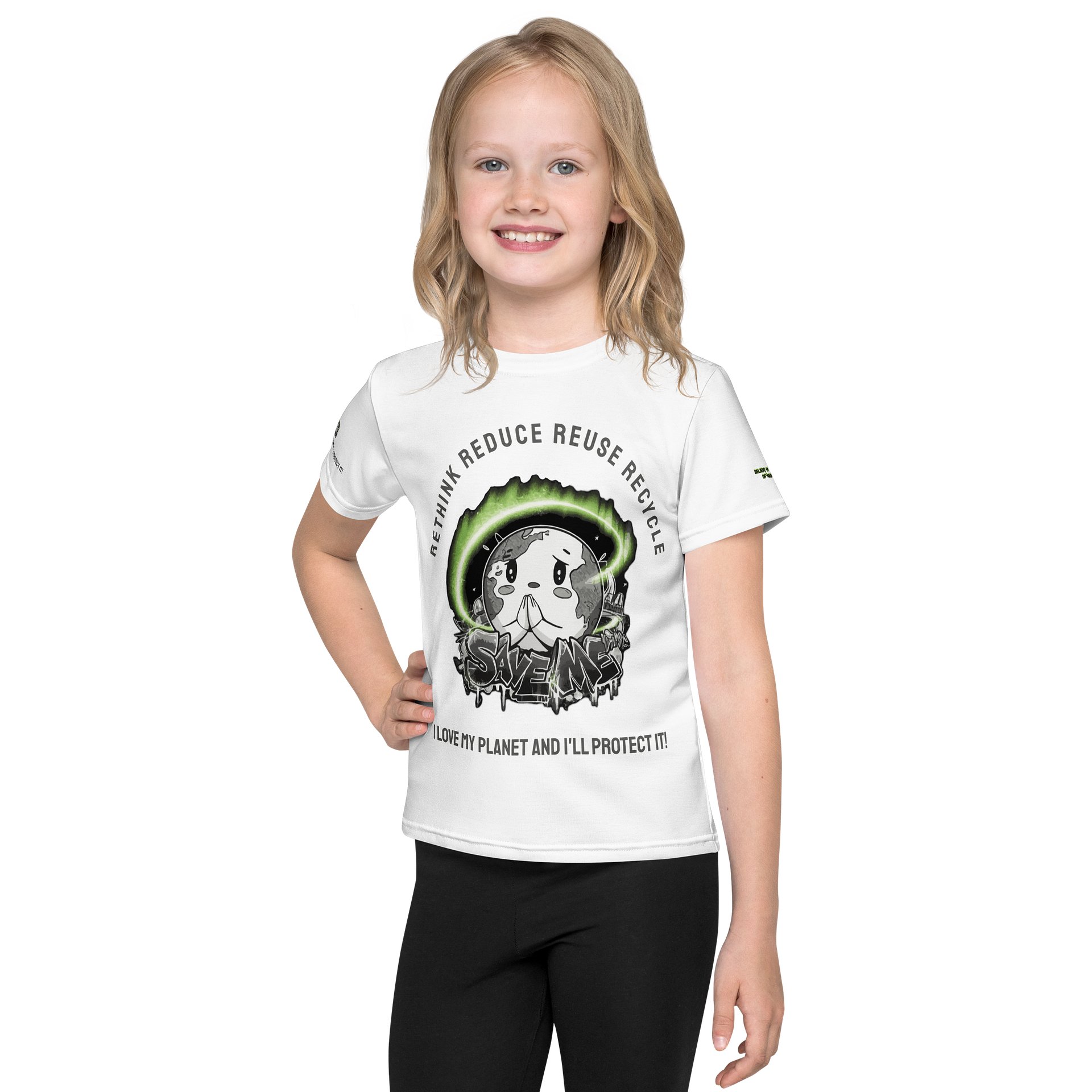 Save Me Kids Crew Neck T-Shirt | Eco-Friendly Style for Young Activists product image (1)