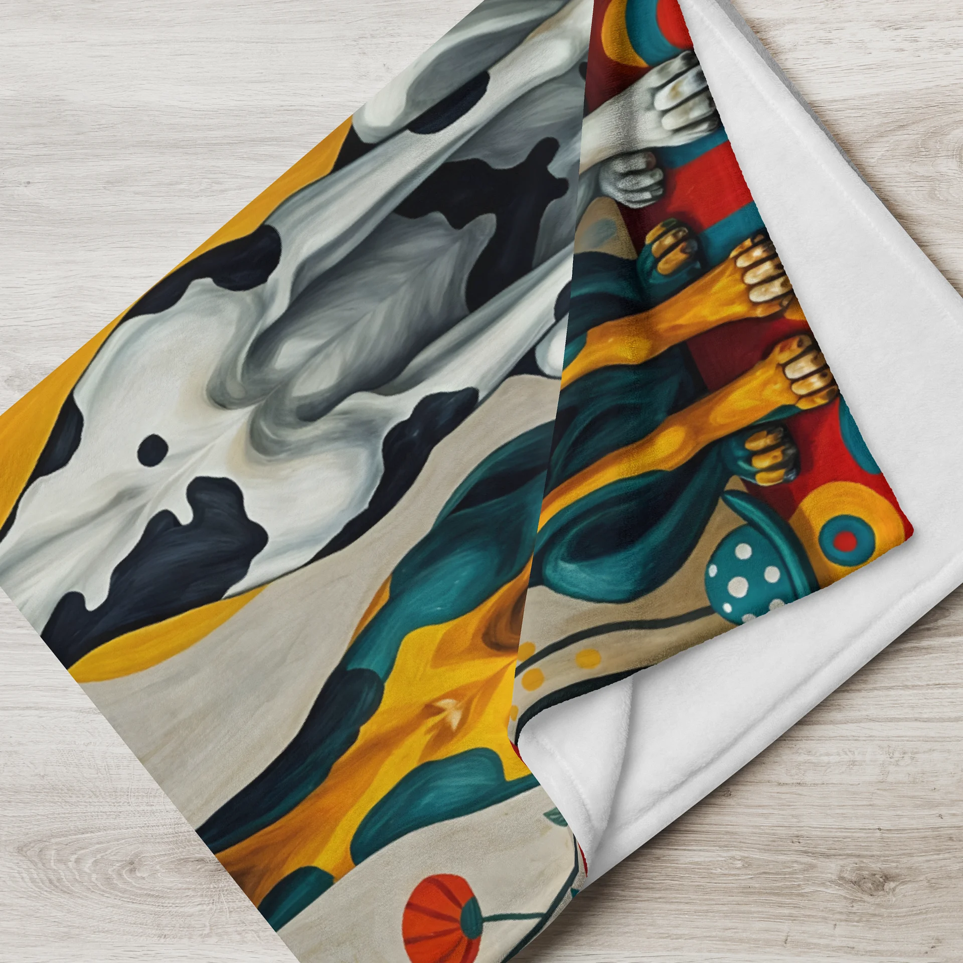Three Good Dogs – Colorful Folk Art Throw Blanket product image (3)