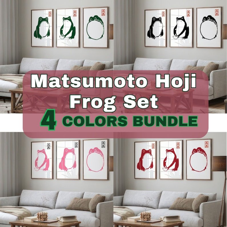 Japanese Matsumoto Hoji Frog Set of 3 and 4 color product image (1)