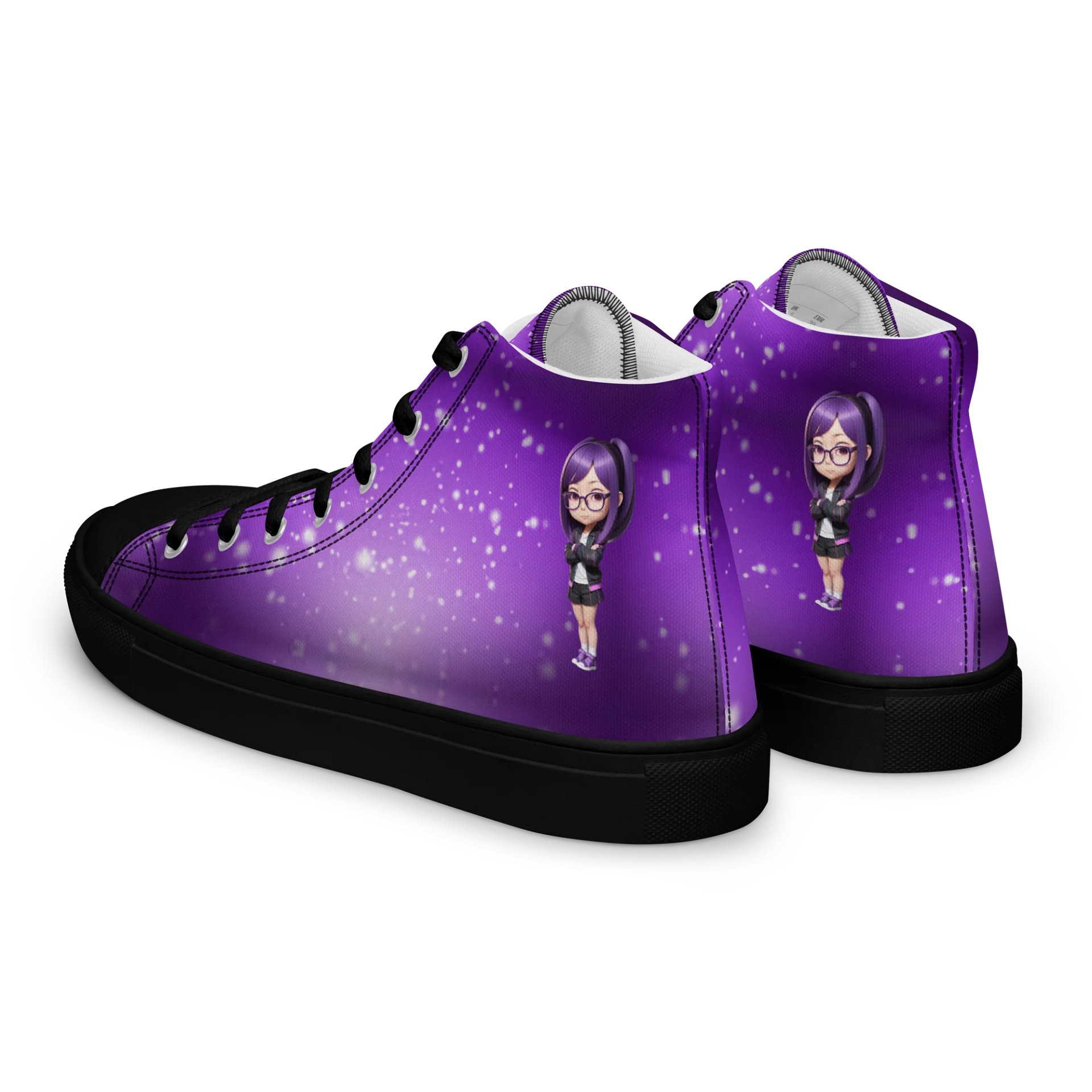 (Purple CHIBI) K Women's High Top Canvas Shoes product image (5)