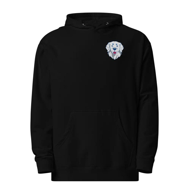 Smiling White Golden Retriever Pup Midweight Embroidered Hoodie product image (1)