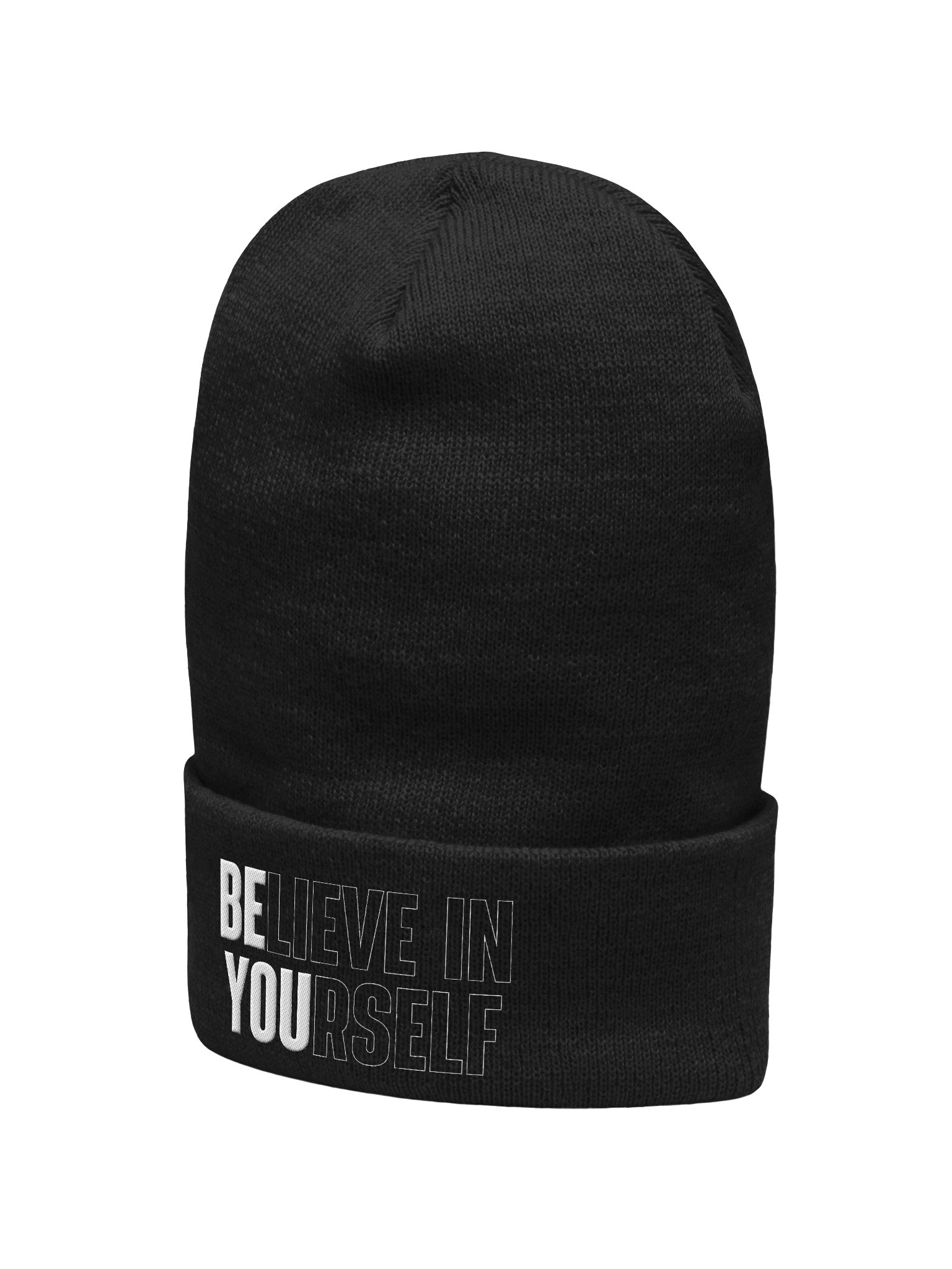 Believe In Yourself Motivational Quote Inspiration Positive Cuffed Beanie product image (4)