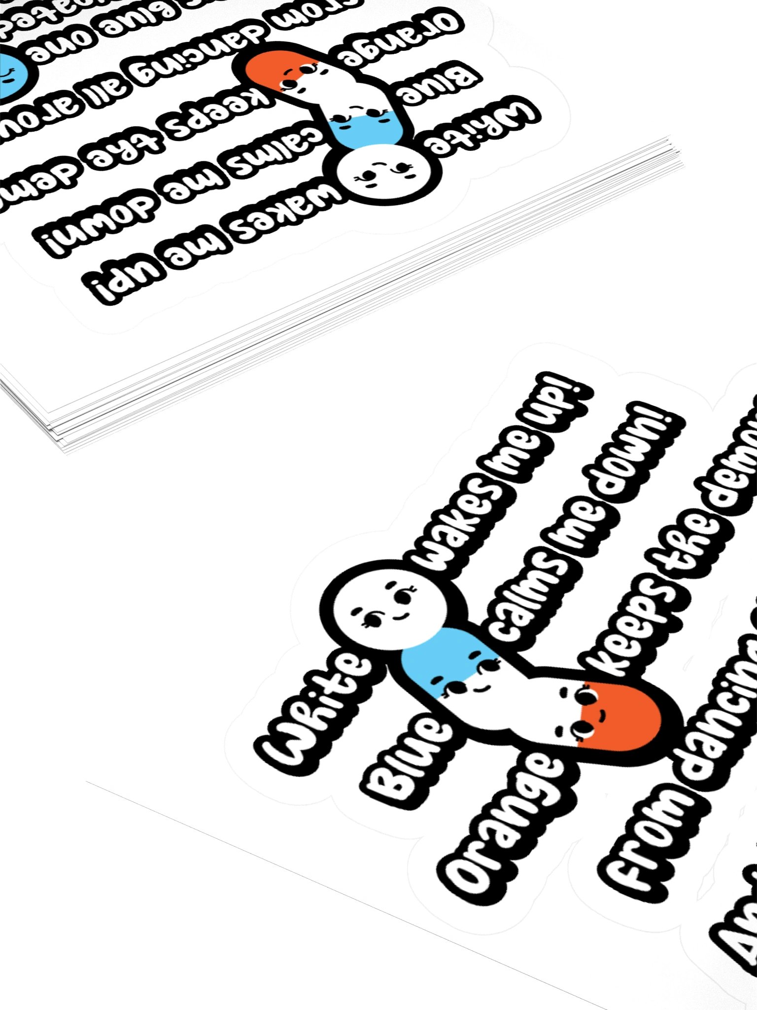 White wakes me up, blue calms me down… Sticker product image (4)