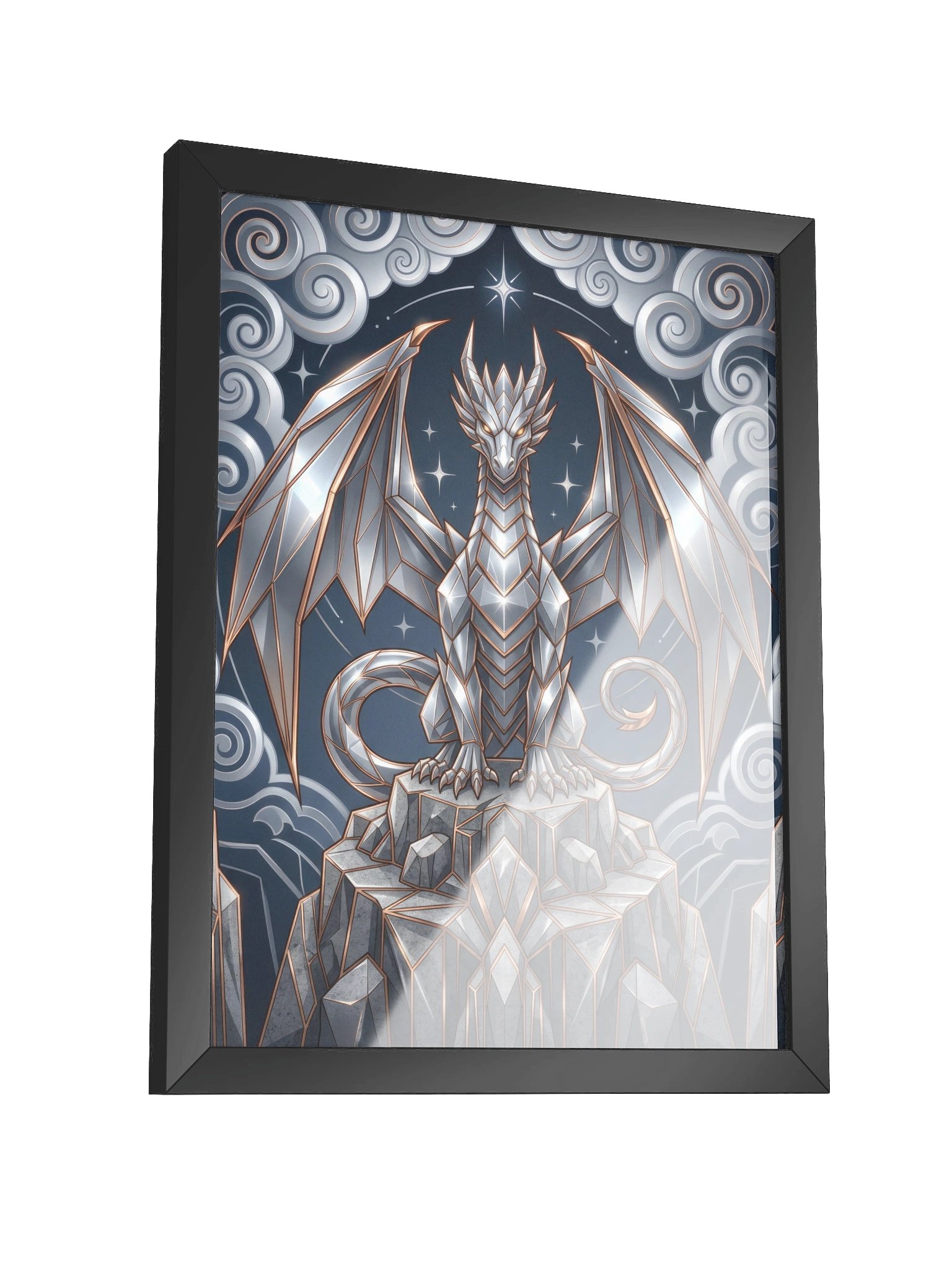 Geometric Dragon Framed Poster - Neo-Deco Wall Art product image (3)