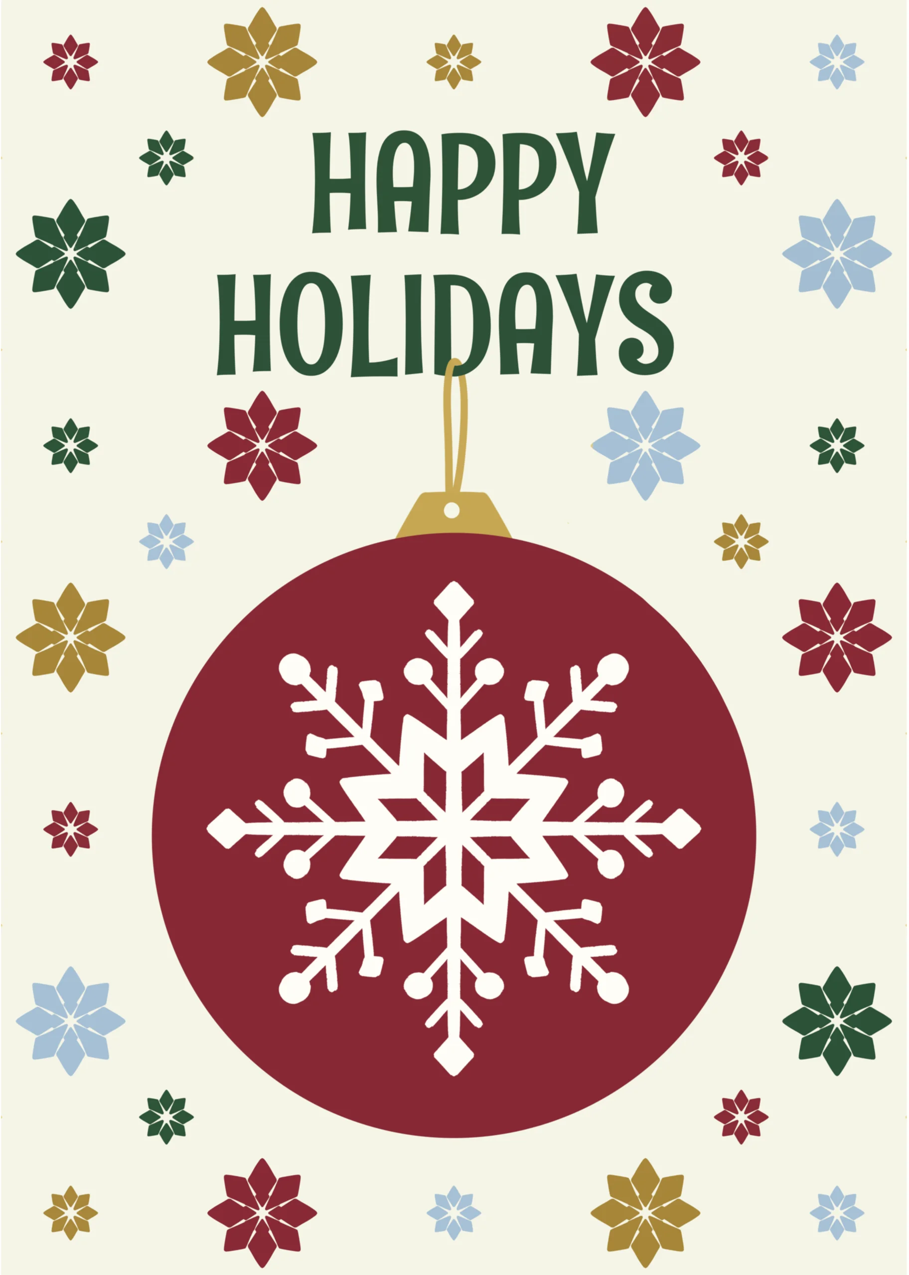 Happy Holidays Snowflake Ornament, 5"x7" Greeting Card 🍁 product image (1)