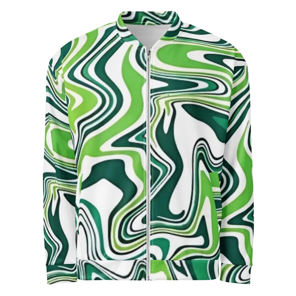 Marbled Green All-Over Bomber Jacket product image (6)