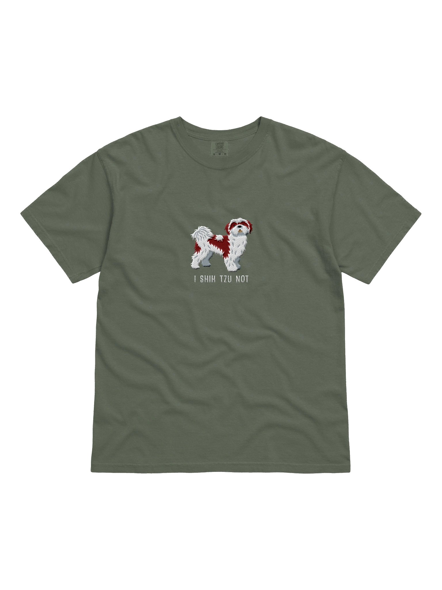 I Shih Tzu Not T-Shirt(Embroidered) of a Shih Tzu(Liver & White) product image (4)