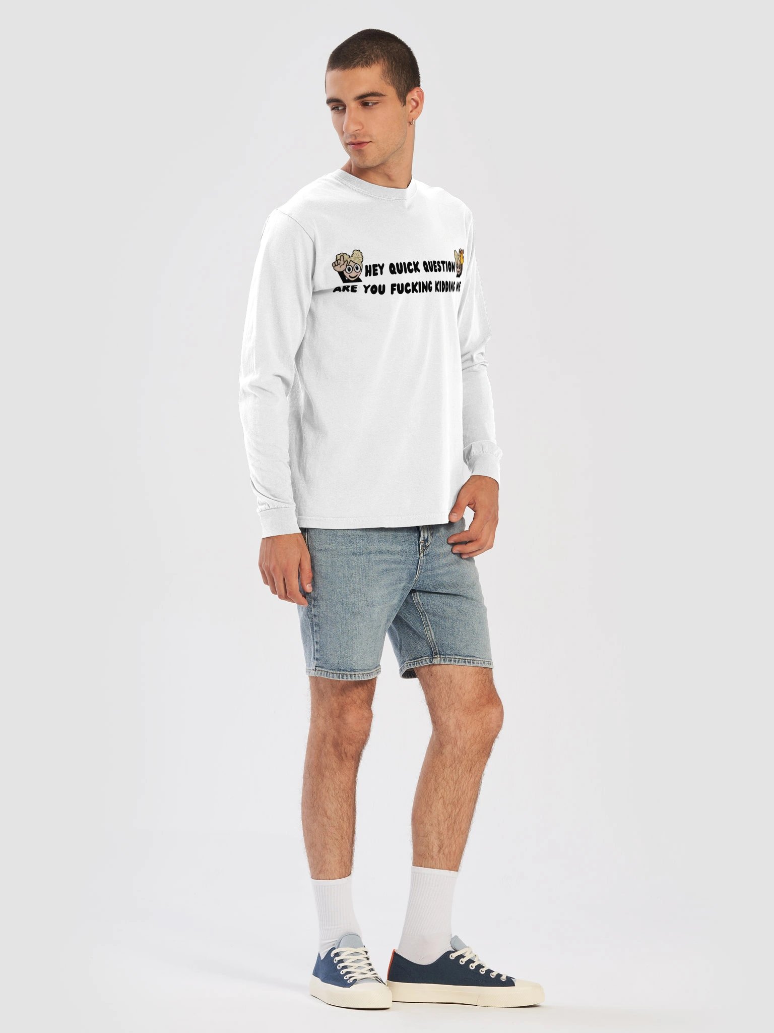"Hey quick question" Long Sleeve product image (47)