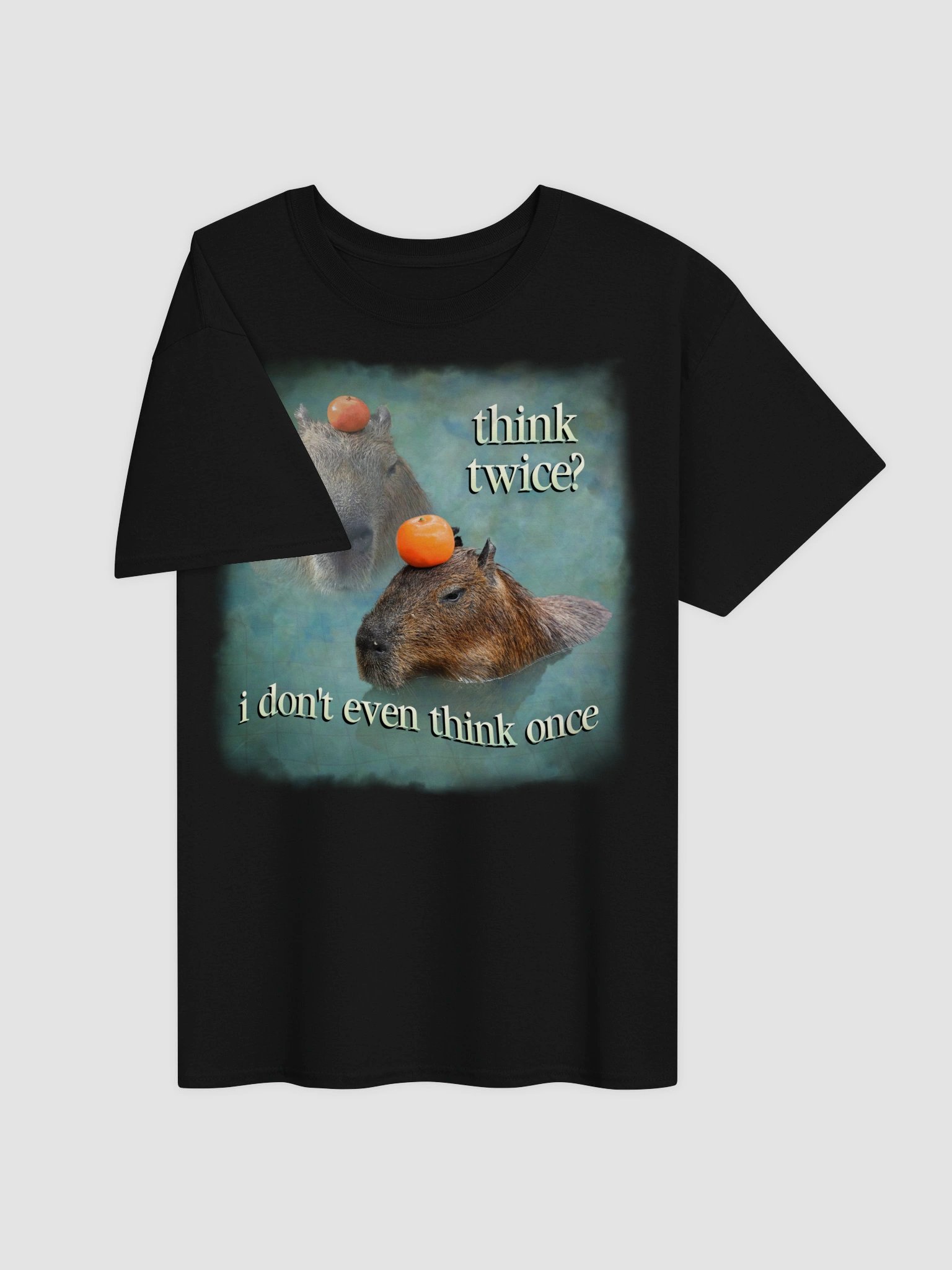 Think twice? I don't even think once capybara T-shirt product image (11)