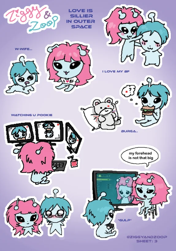 [Funny love] Sticker Sheet: 3 product image (1)