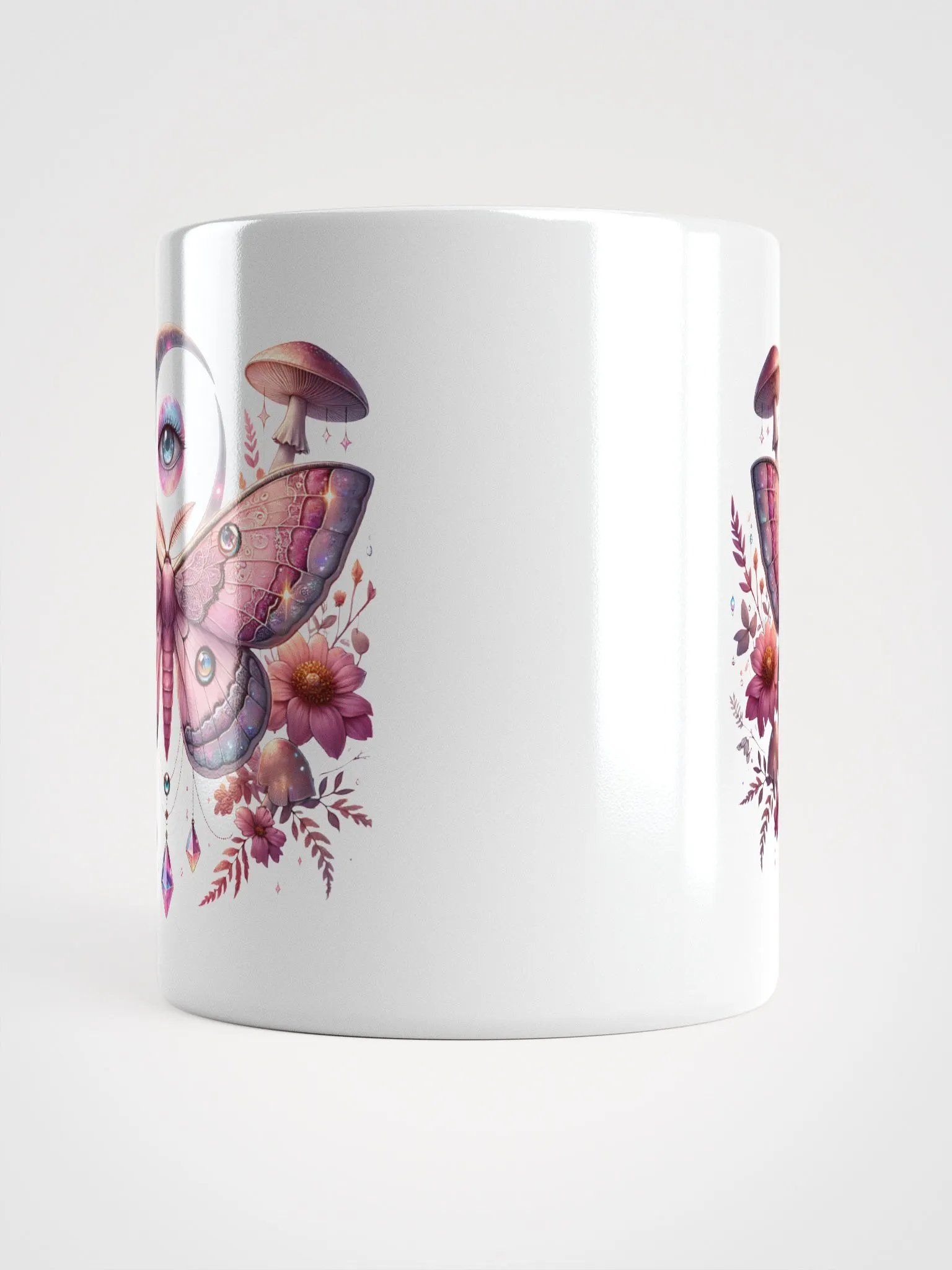 Pink Lunar Moths and Flowers Mug product image (14)