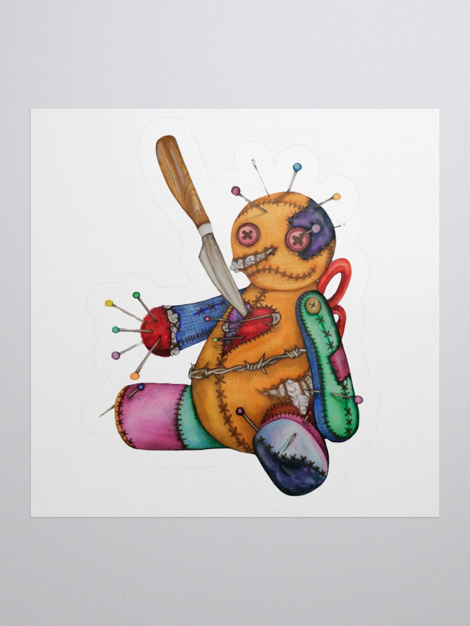 Stitches Voodoo Doll Kiss Cut Stickers product image (2)
