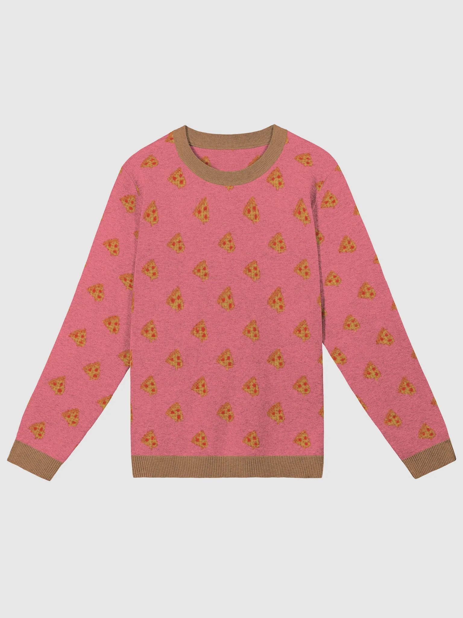 Pink All Over Pizza - Knit Crewneck Sweater product image (2)