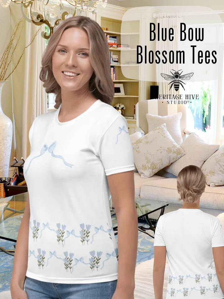 Blue Ribbon Blossom White Tee product image (1)