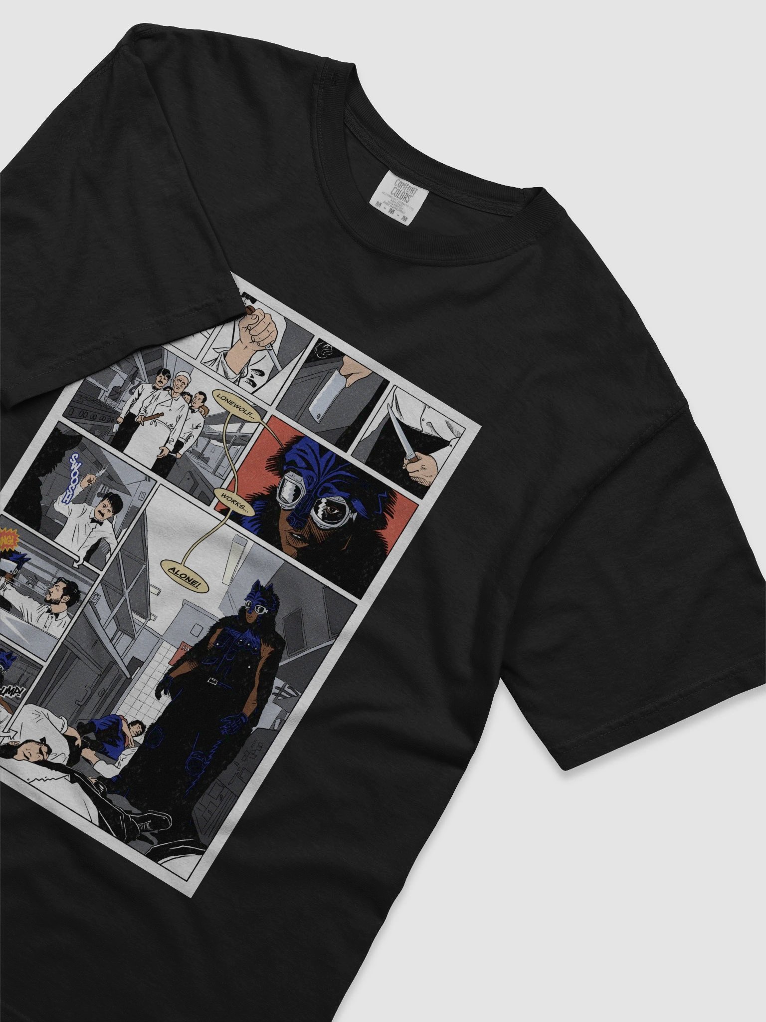 PSYCHOSIS "LoneWolf Works Alone" Comic Print Tee product image (5)
