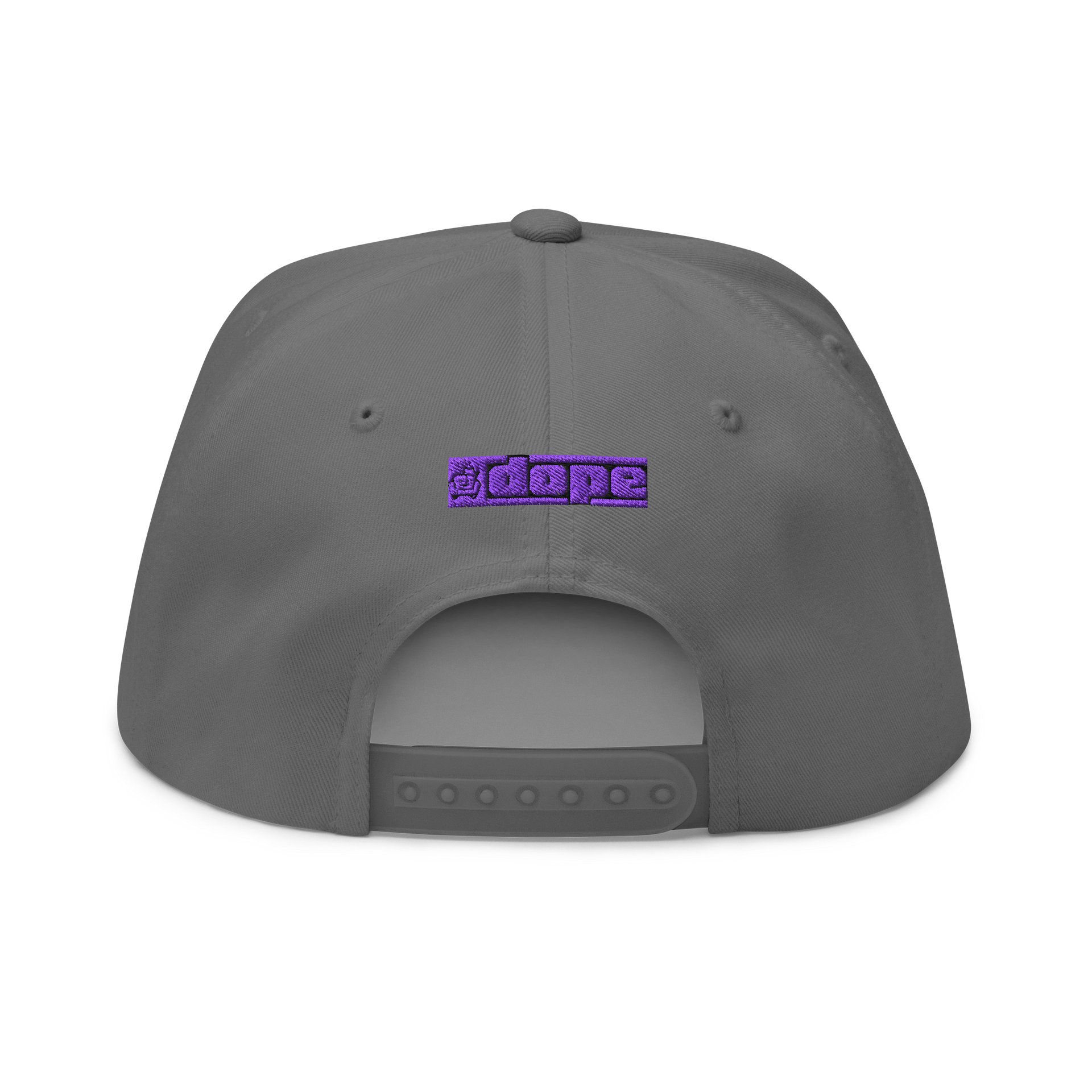 Gray Flat Brimmed Hat Blue Logo product image (6)