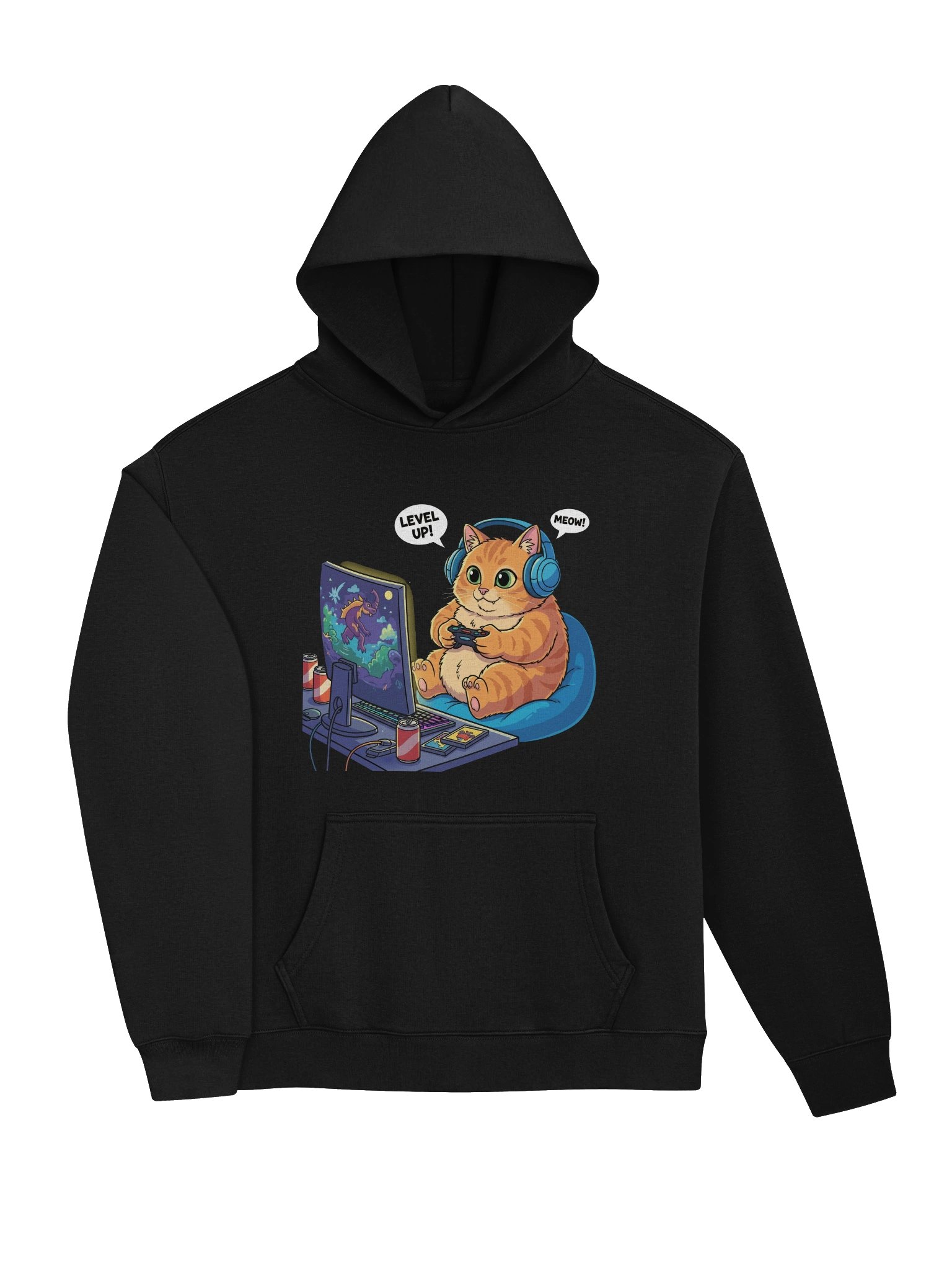The "Level Up, Meow!" Pro-Gamer Cat Tee product image (12)