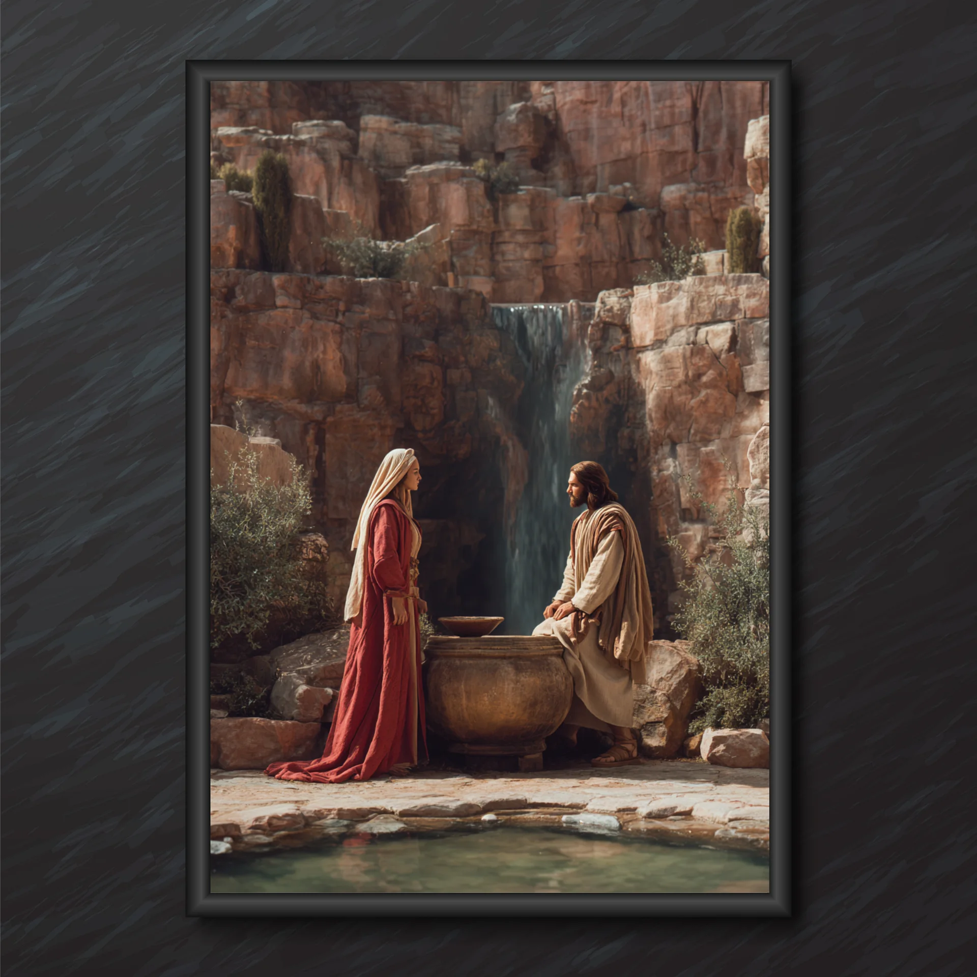 Jesus and the Samaritan Woman Wall Art | Christian Printable Decor product image (2)