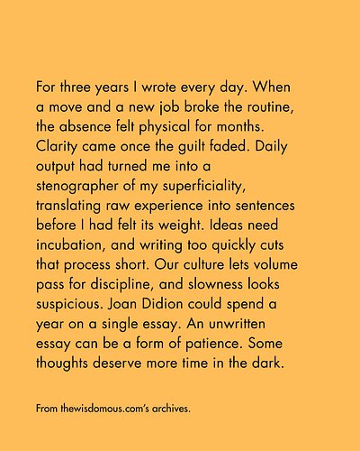 On taking time on things.