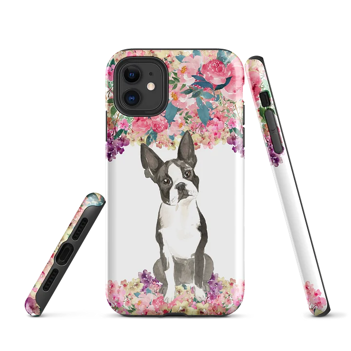 Boston Terrier in Blooms — Tough iPhone® Case product image (1)