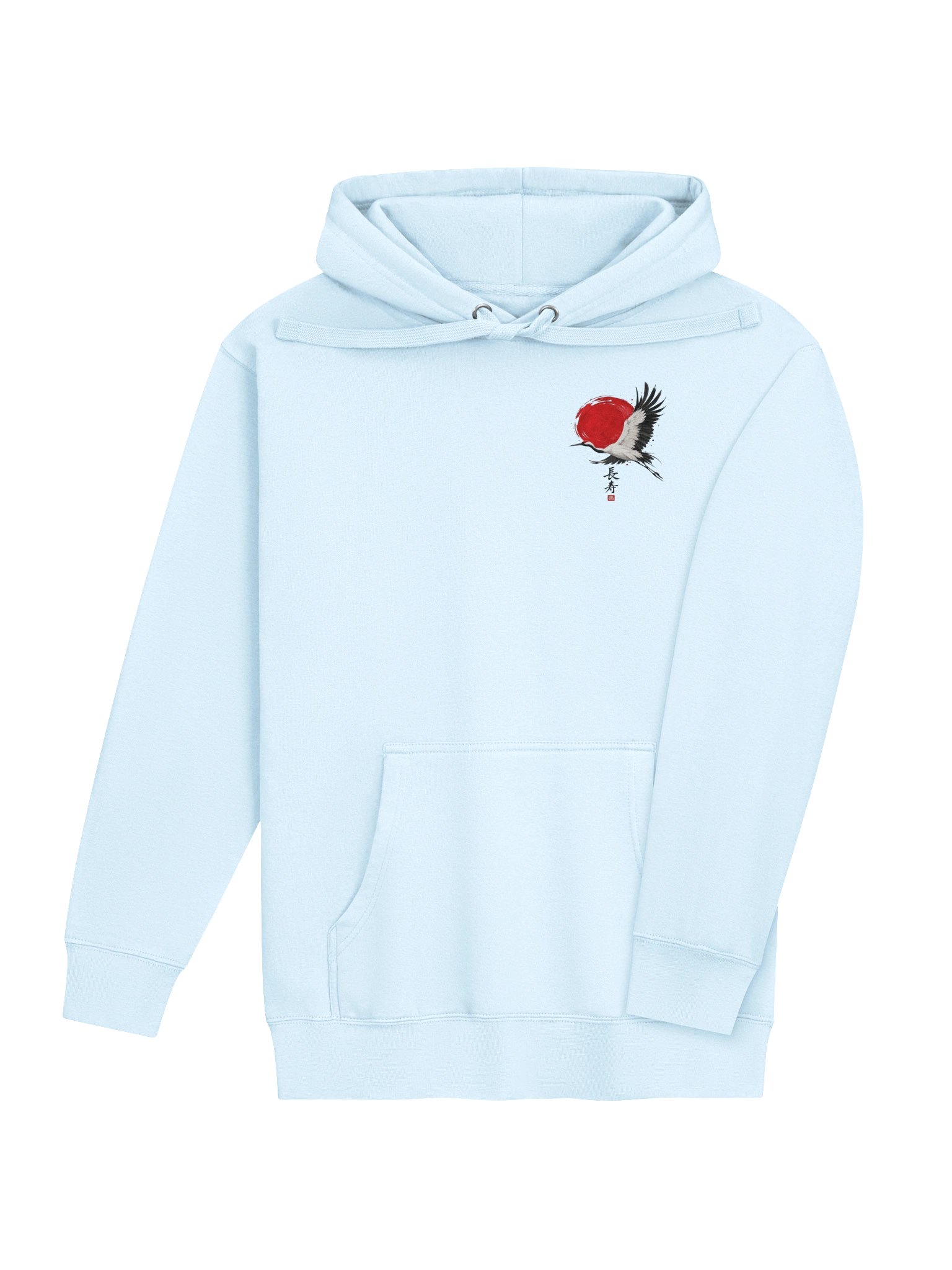 Japanese Crane & Sakura Bonsai Double-Sided Hoodie | Aesthetic Cherry Blossom Hoodie product image (5)