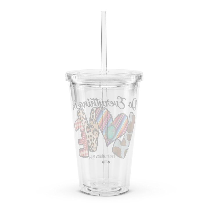 Do Everything in Love - Double Wall Clear Plastic Tumbler product image (2)