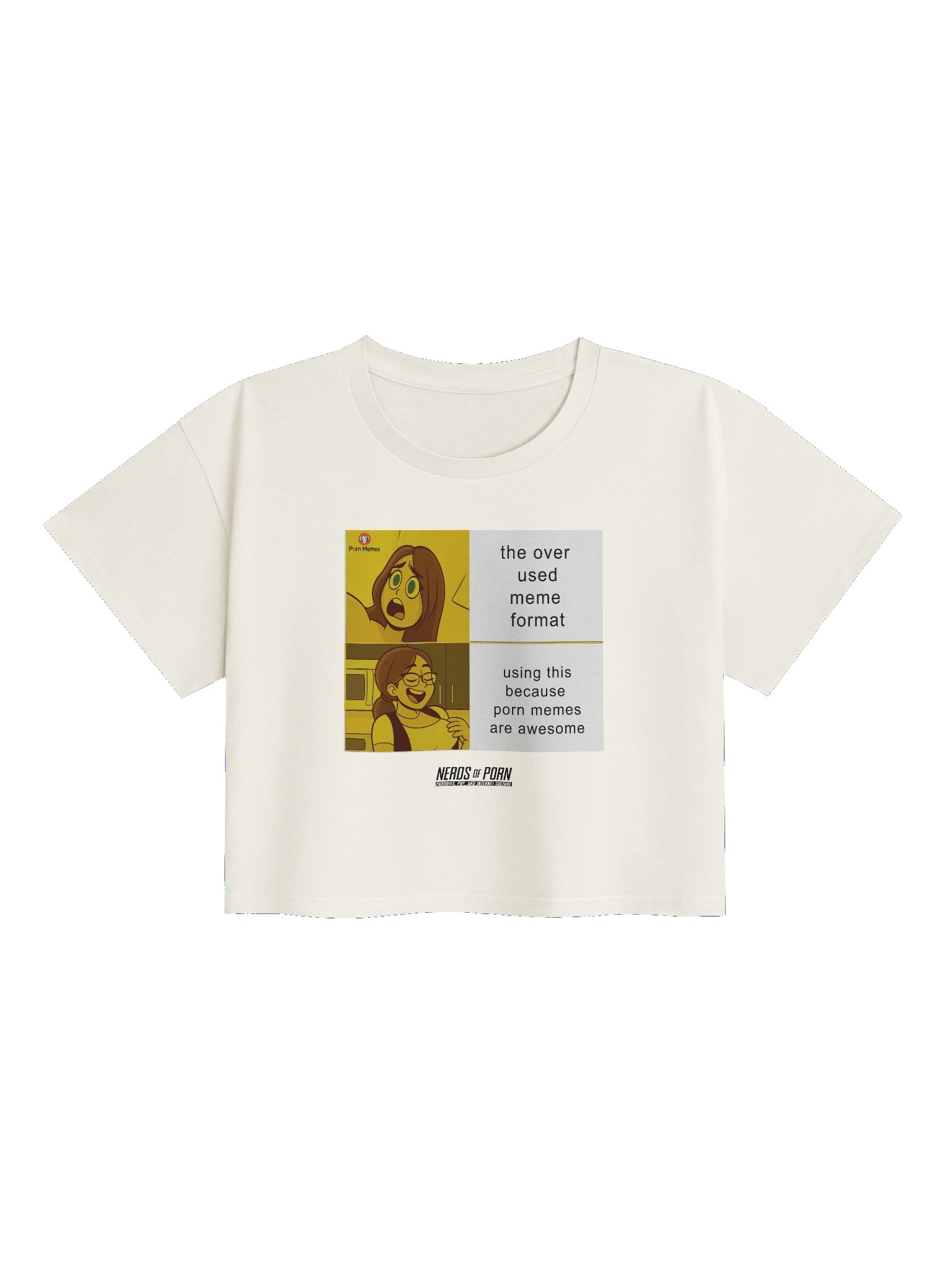 P*rn Memes Are Awesome Crop Top (white) product image (1)