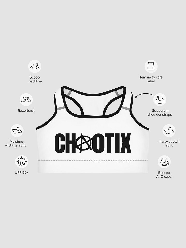 Chaotix Sports Bra - Black/White product image (2)
