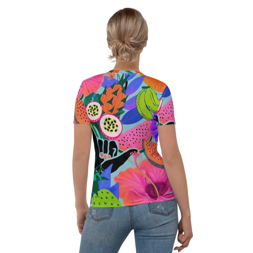 Tropical All-Over Print Women’s Crew Neck T-Shirt product image (12)
