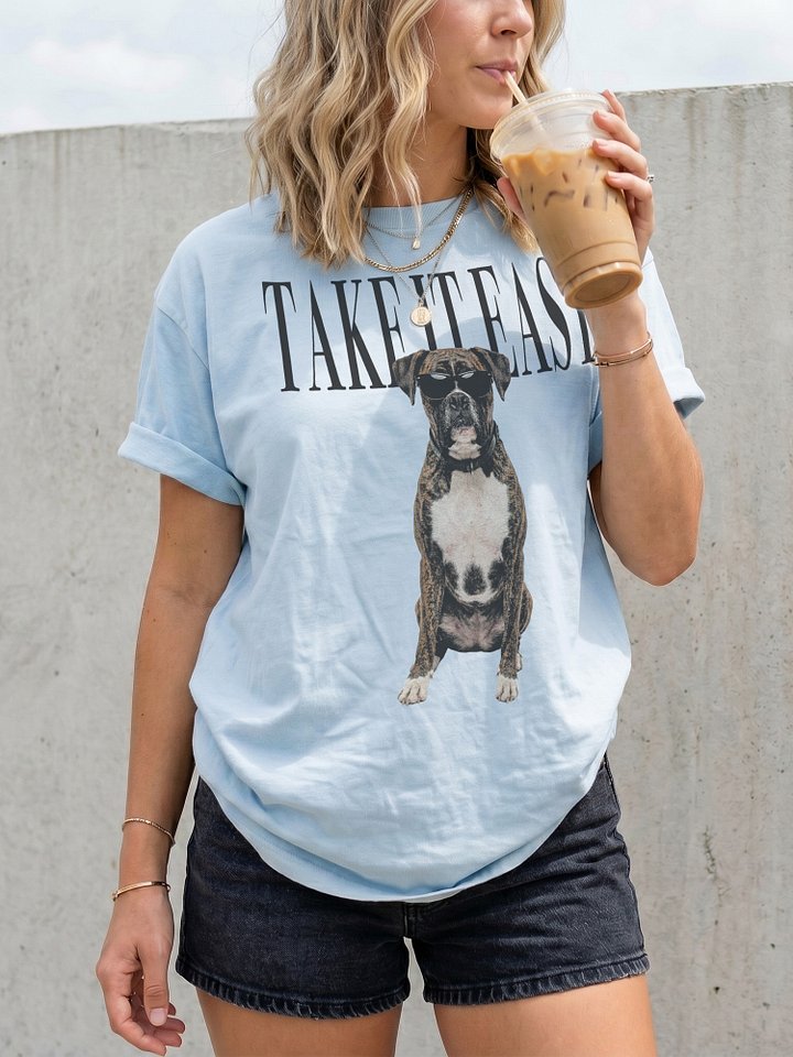 Take It Easy '90s Pop Vintage-Style T-Shirt for Boxer(Brindle) Owners product image (2)