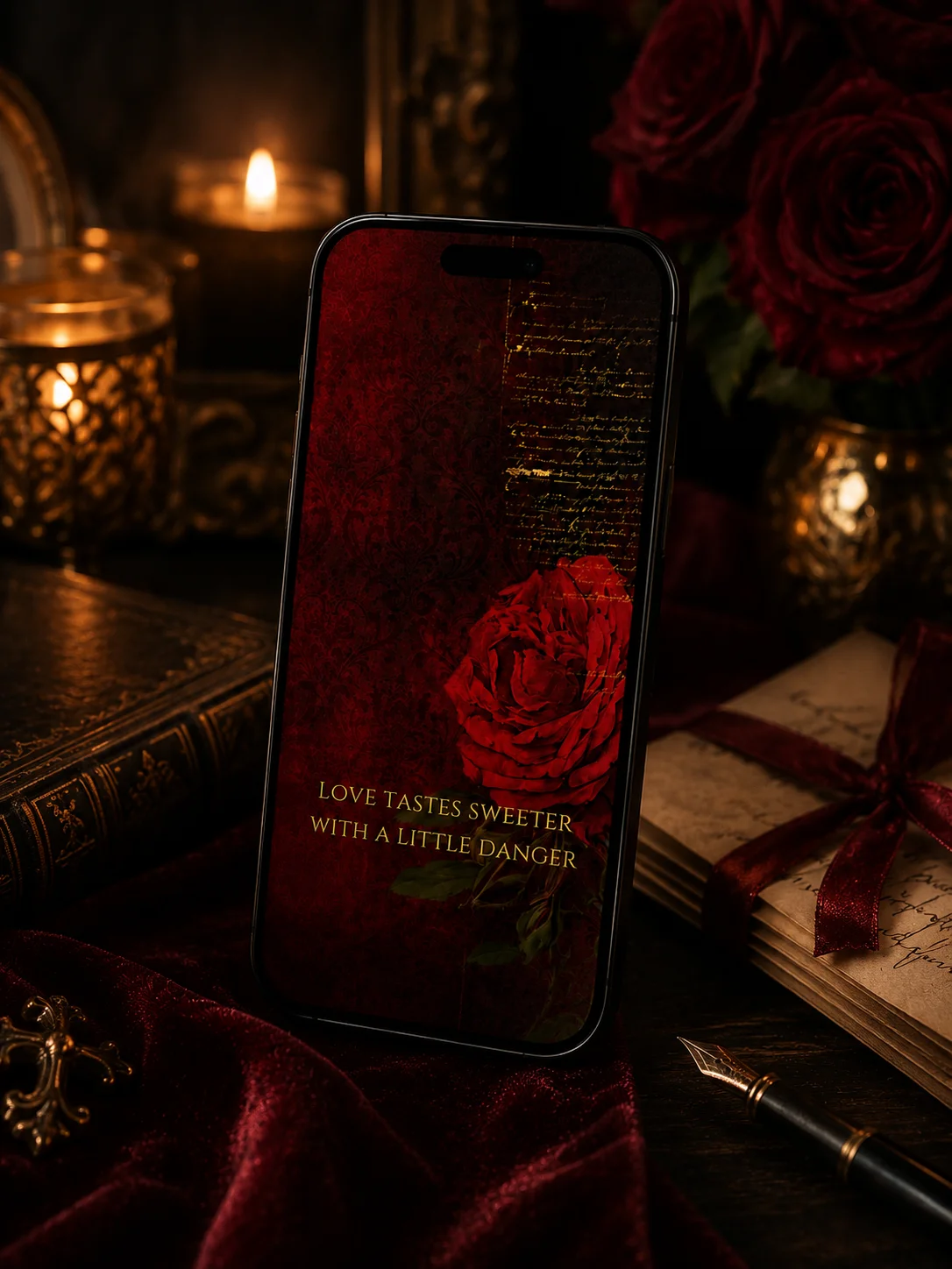 Crimson Reverie Digital Phone Wallpaper product image (4)