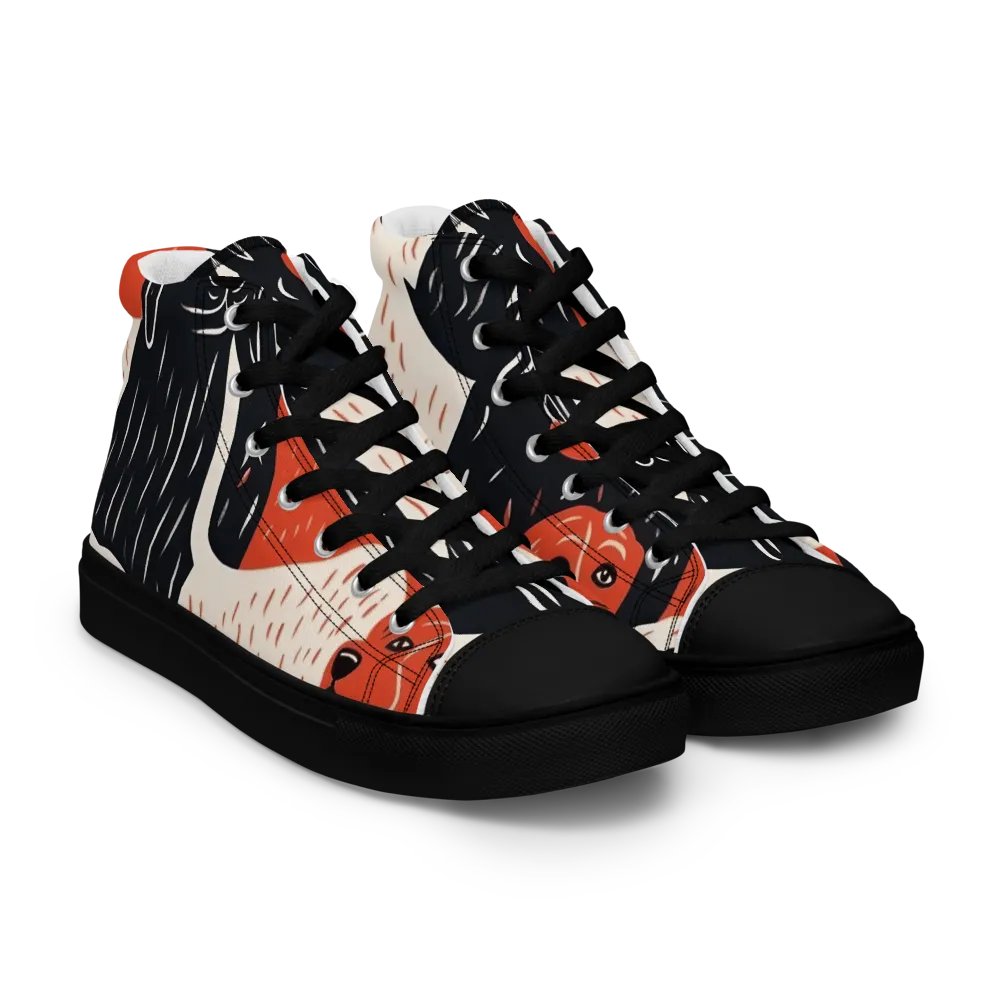 'Puppy Love' Printed Men's High Top Canvas Shoes product image (9)