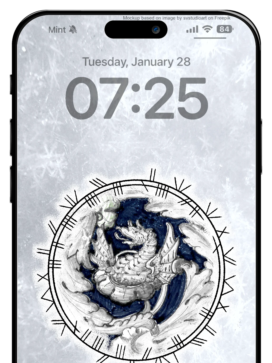 White Dragon Phone Wallpaper product image (1)