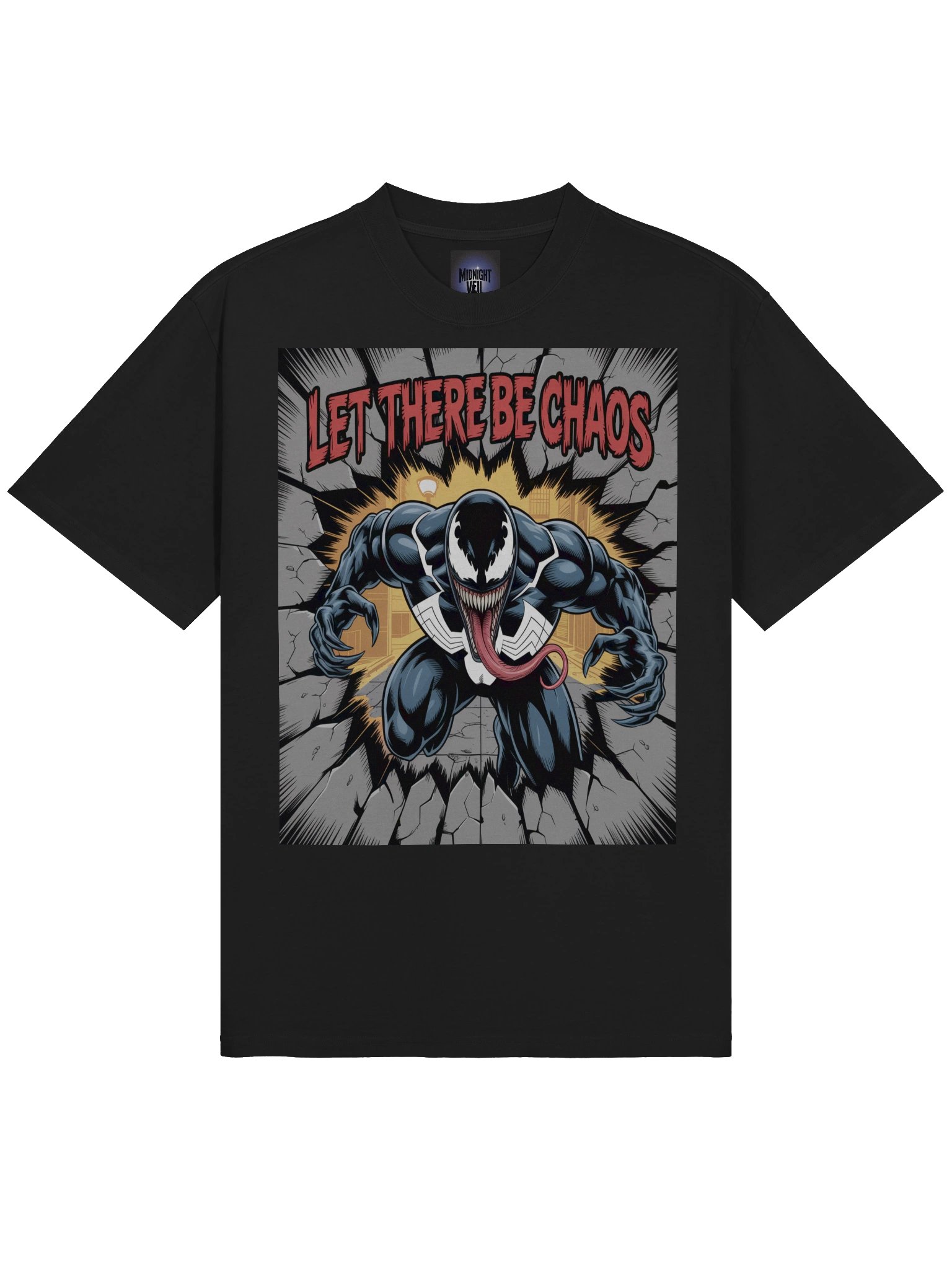Let There Be Chaos: Venom Faded Oversized Tee product image (5)