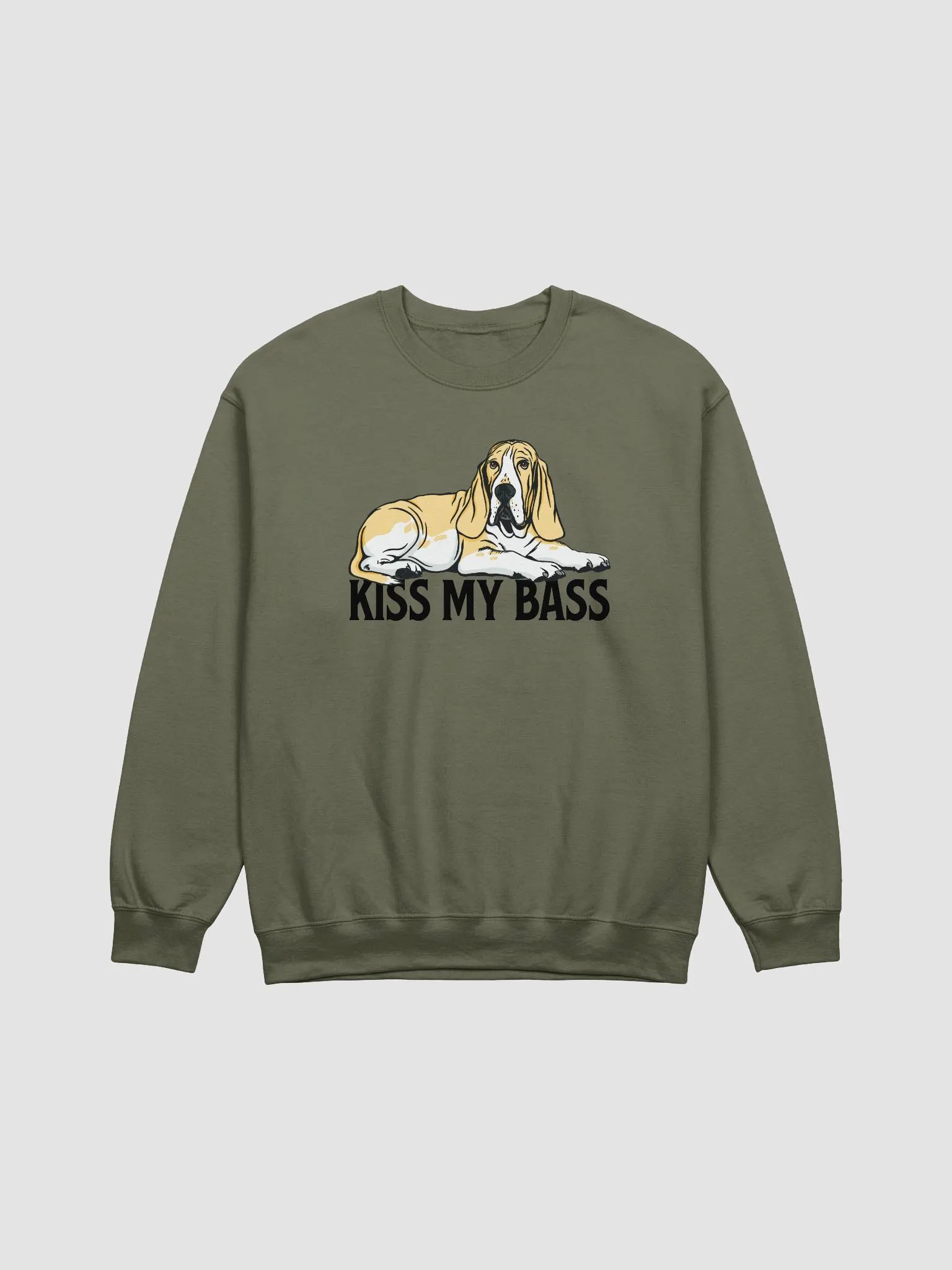 Kiss My Bass Sweatshirt | Funny Shirt for Basset Hound(Lemon) Owners product image (1)